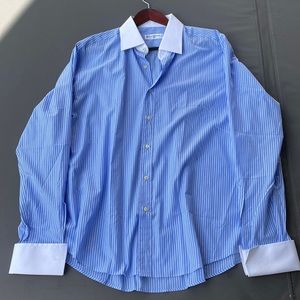 saint Laurent blue striped shirts